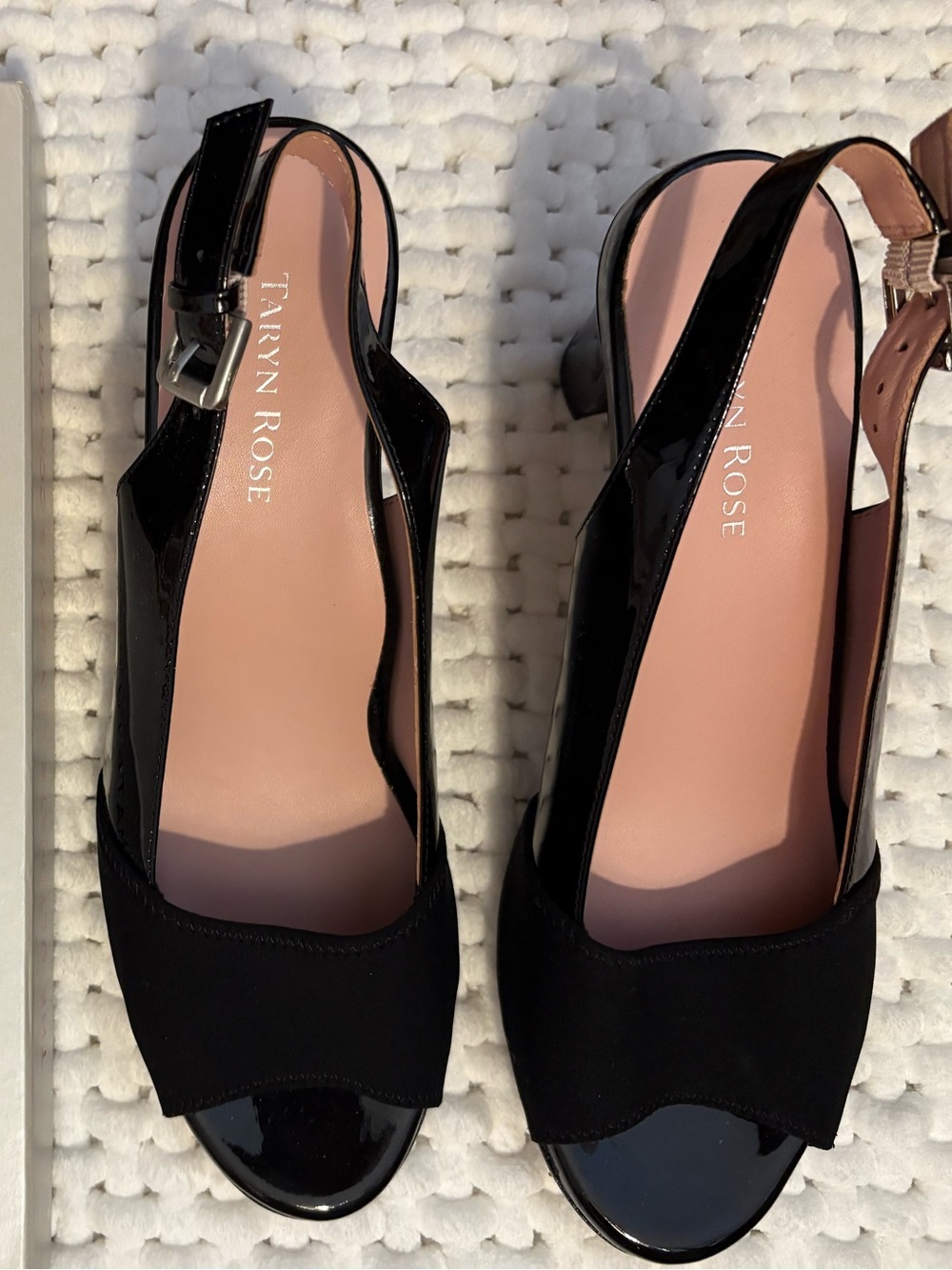 Taryn Rose Black Patent Slingback Heels